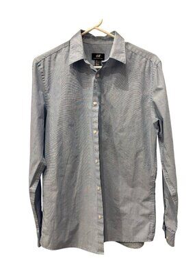 H&M Slim Fit Easy Iron Blue Button Down, size small